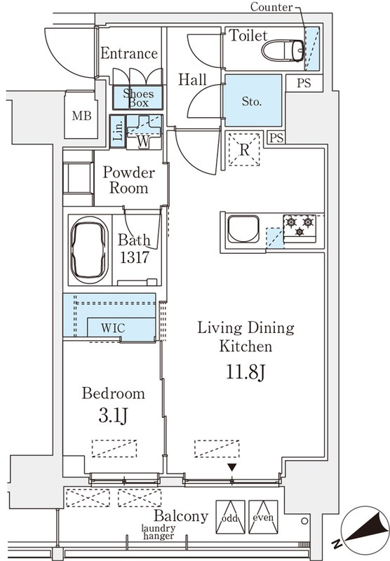 ベルファース八丁堀Ｗｅｓｔ 間取り図