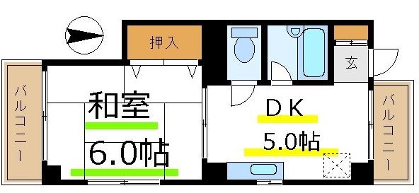 ハイツ櫛田 間取り図