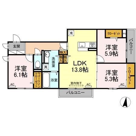 セレスティア大谷田 間取り図