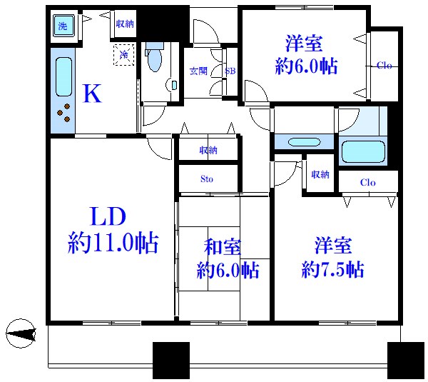 リバーサイド隅田セントラルタワーパレス 間取り