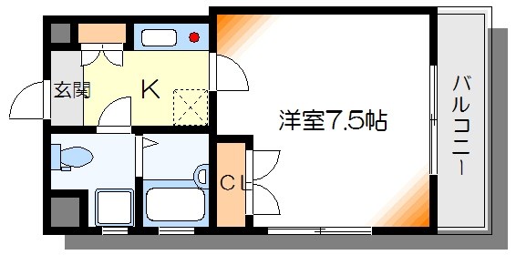 ルミエール立花  205号室 間取り