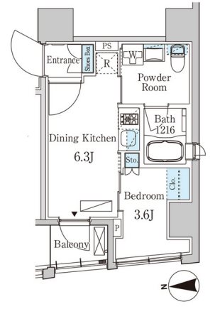 ザ・ライオンズフォーシア八丁堀 間取り図