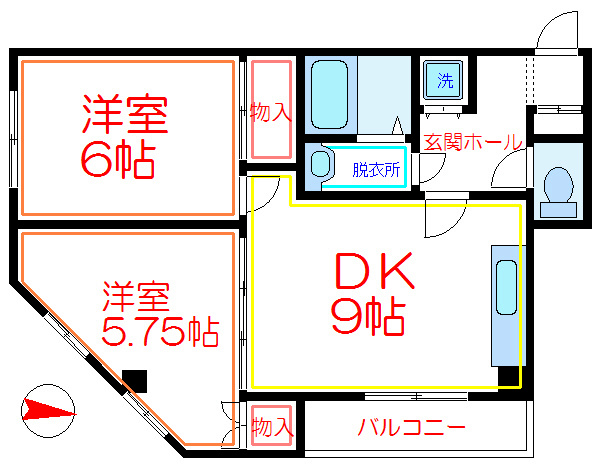 ＴＯＫＵＫＩマンション   間取り図