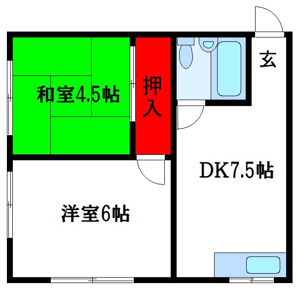 高橋コーポ  102号室 間取り