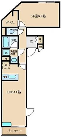 D.Cozy 103号室 間取り