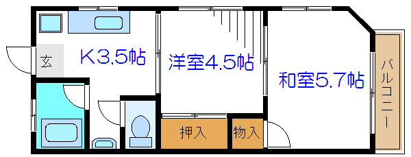 フラワーコーポ   間取り