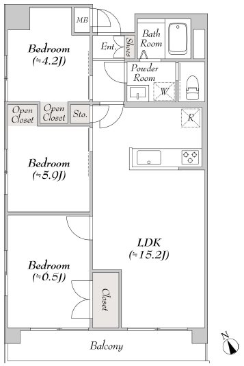 アパートメントけやき通り中葛西 間取り図