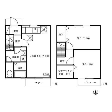 クライスハイム 103号室 間取り