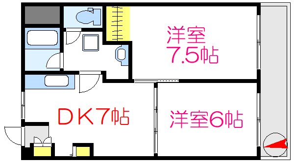 コーポオリジン 203号室 間取り