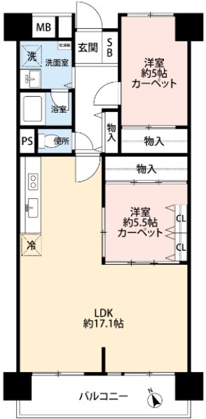 南砂グリーンハイツ　2号棟 間取り