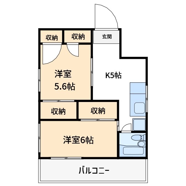 池之端コーポⅡ 間取り