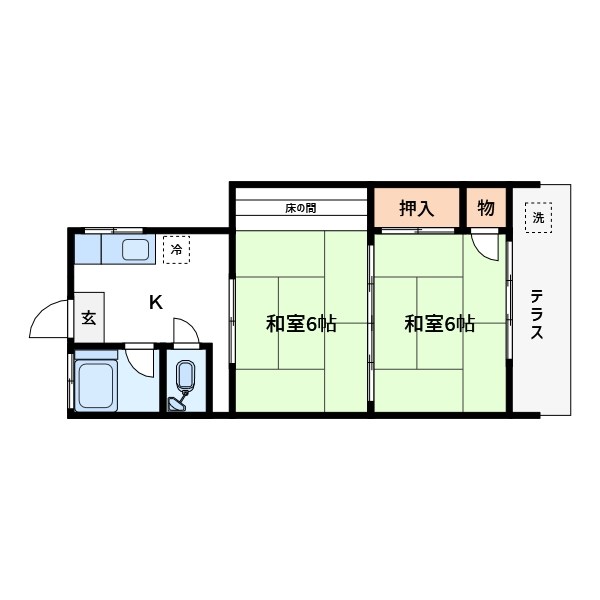 木村コーポ 102号室 間取り