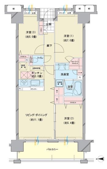 プライヴェル足立パークフロント 間取り図