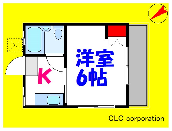 フラット渡辺  202号室 間取り