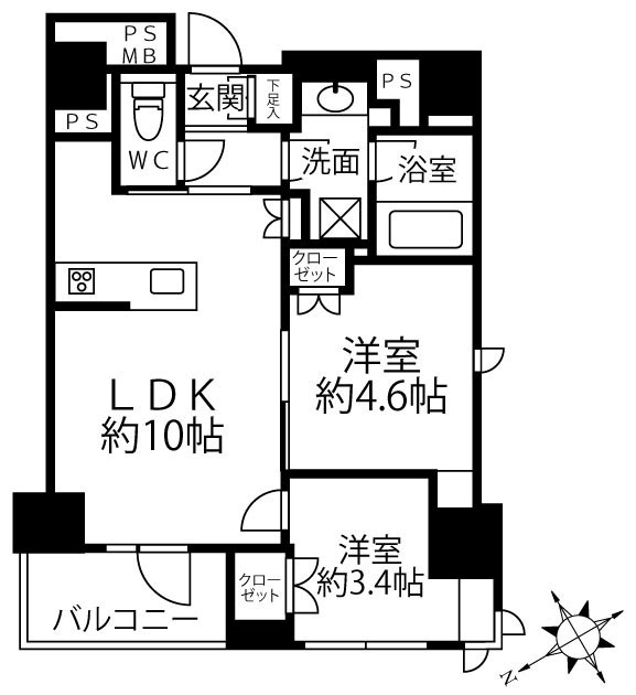 クリオラベルヴィ新富町 間取り