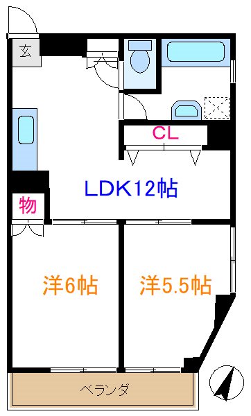 タウンハイツ亀有1号棟 間取り