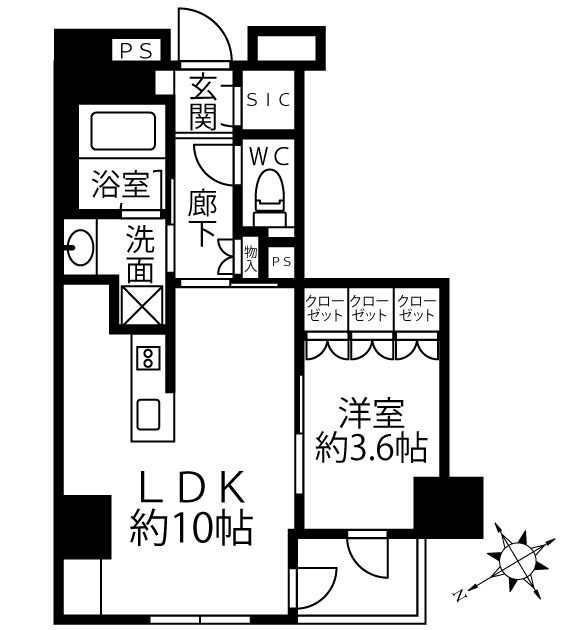 クリオラベルヴィ新富町 間取り