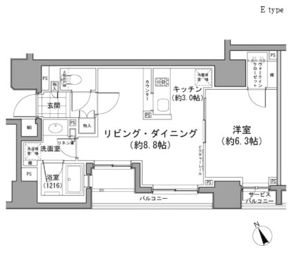 パークハビオ八丁堀    間取り