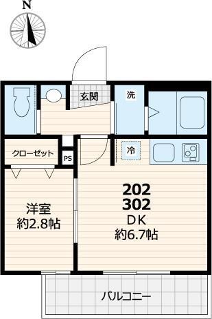 サクラブルーム 202号室 間取り