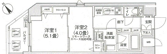 ティモーネ　グランデ町屋  202号室 間取り