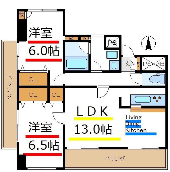 山内ビル 402号室 間取り