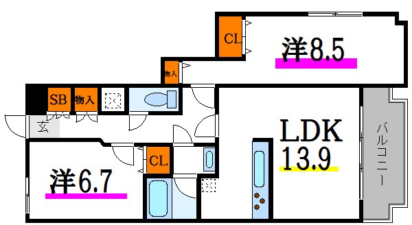 スカイグランデ京成小岩 間取り図