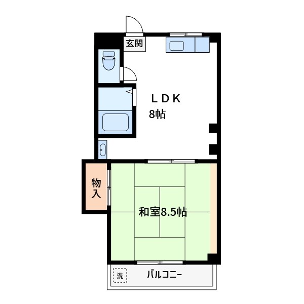 ハイツタナカ 102号室 間取り