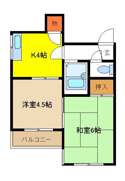 クレール五番館 102号室 間取り