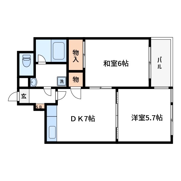 ガーデン欣志ビル （2DK） 間取り図