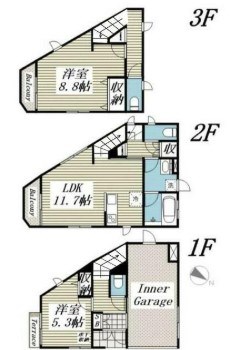 足立区中川３丁目戸建住居 間取り