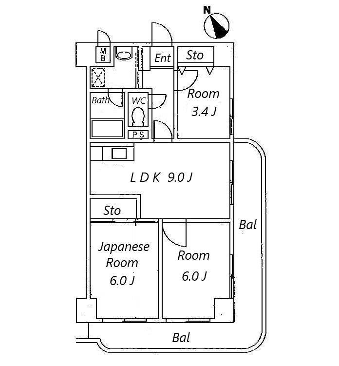 大須賀レジデンス  間取り図