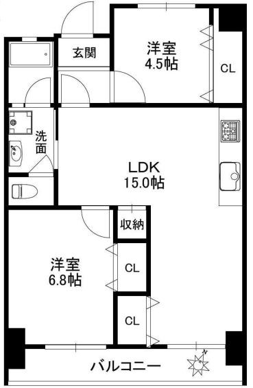 越中島三丁目ハイツ　1号棟  間取り図