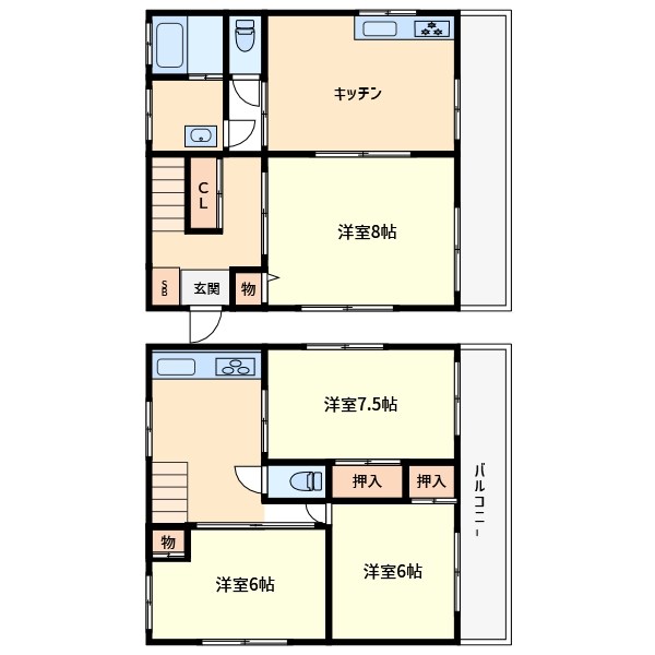 東小岩4丁目貸家 間取り図