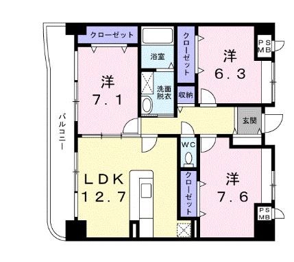 ラポール西大島ウエスト 間取り図