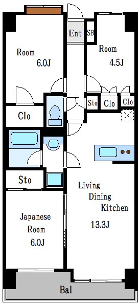 コスモ西大島グランステージ南棟  間取り図