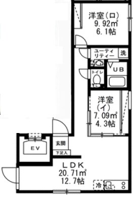 （仮称）荒川区西日暮里1丁目新築計画 間取り図