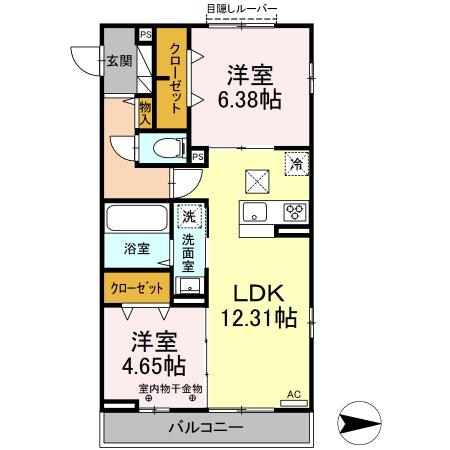 パティオ東尾久 106号室 間取り