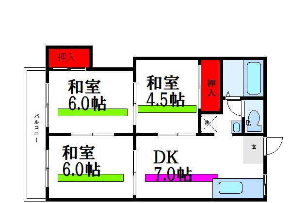 桜ビラ Ｄ棟 間取り図