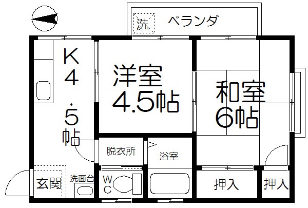 コーポササキⅡ 間取り