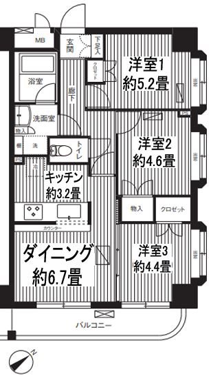 ＳＫガーデン西葛西  407号室 間取り