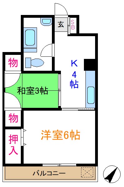 タウンハイツ亀有1号棟 間取り