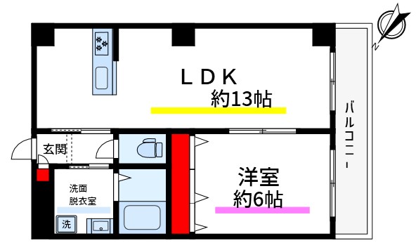 MKG千束 503号室 間取り