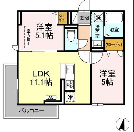 カサベルテ鹿骨 間取り図