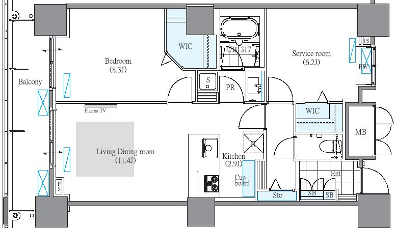 ロイヤルパークスタワー南千住 2703号室 間取り