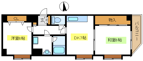 ファミリオン南葛西 401号室 間取り