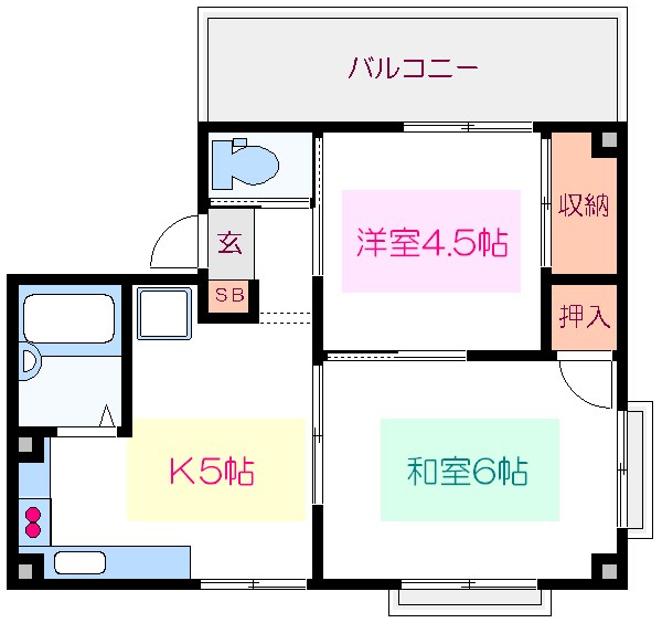 石田コーポ     間取り