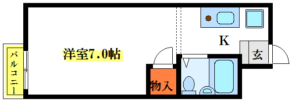 サンハイツ南行徳  206号室 間取り
