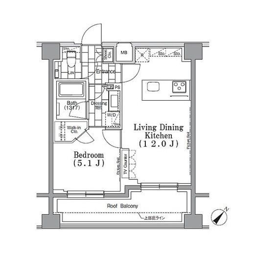 ONE ROOF　FLAT　TSUKISHIMA 間取り