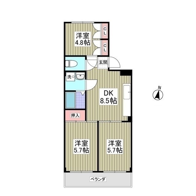 リバーサイド古野間Ⅰ 間取り