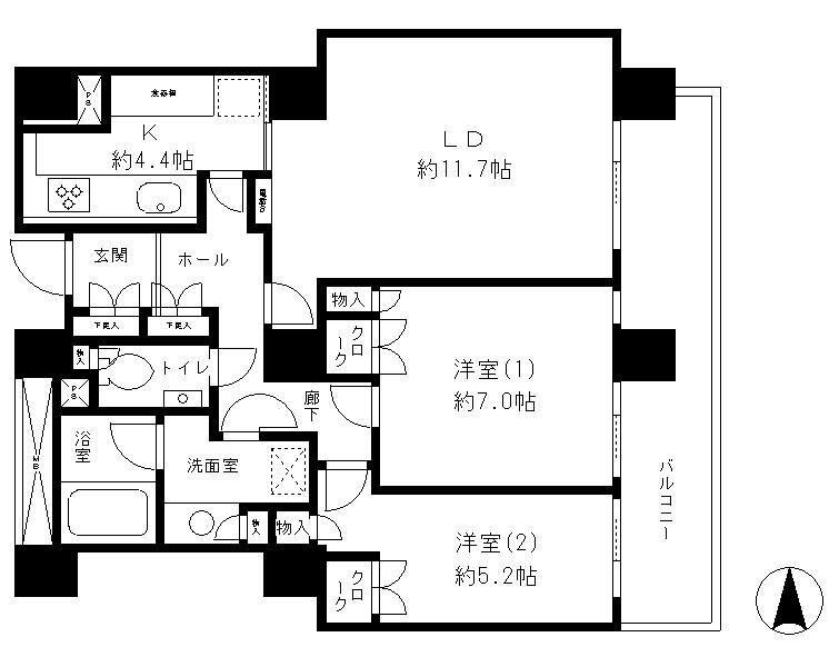 リバーポイントタワー  間取り